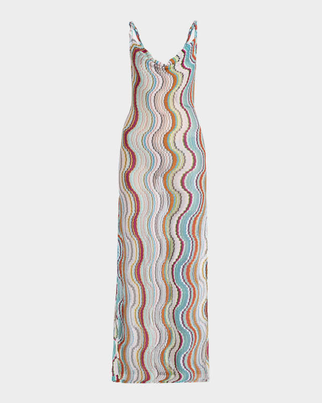 Wave Multicolor Chevron Maxi Dress Coverup